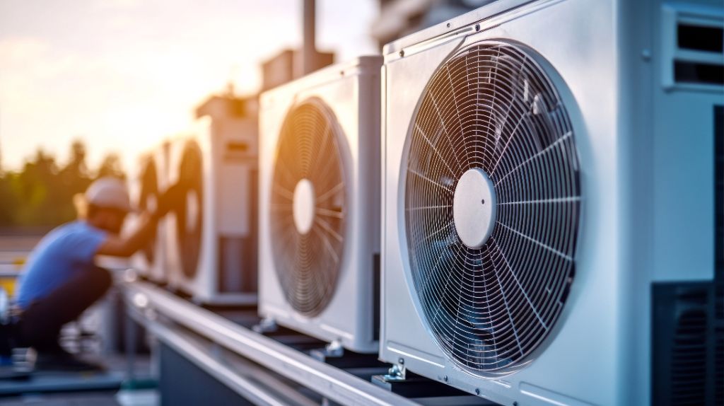 空調設備の室外機設置作業